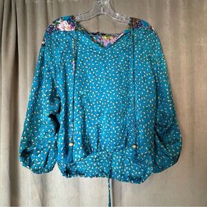 Vintage Diane  Freis Original Sulk blouse HTF Rare Balloon sleeve Synch  L